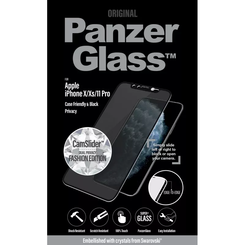 PanzerGlass ® Privatumo ekrano apsauga iPhone 11 Pro | Puošta Swarovski® kristalais | Nuo krašto iki krašto