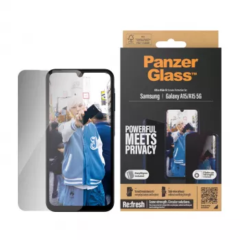 PanzerGlass ® Privatumo ekrano apsauga Samsung Galaxy A15 | A15 5G | Itin platus pritaikymas su EasyAligner