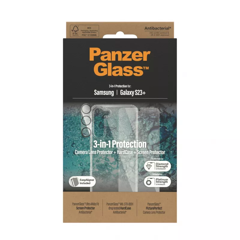 PanzerGlass Booklet Case skirtas iPhone 14 Pro 6.1 colio — apsauginis folijos tipo dėklas, juodas/baltas