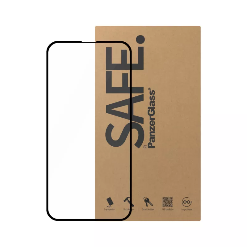 PanzerGlass SAFE. by ® ekrano apsauga iPhone 14 | 13 | 13 Pro | Itin platus pritaikymas | DIDMENINĖ