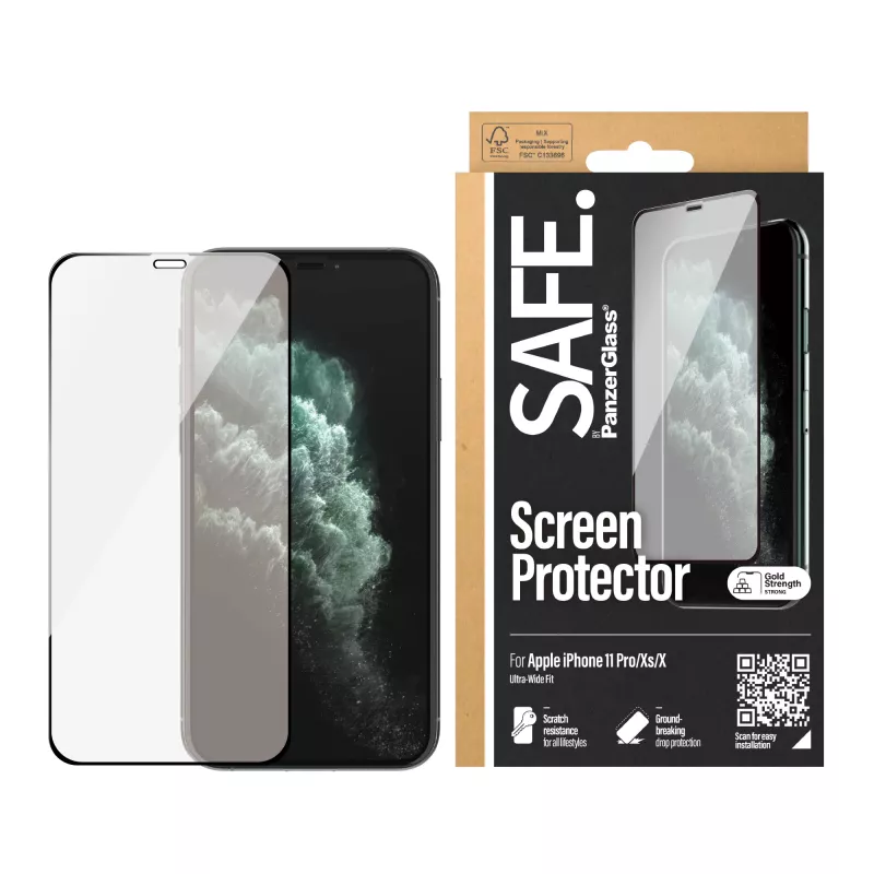 PanzerGlass SAFE. by ® Ekrano apsauga iPhone X | Xs | 11 Pro | Kraštas iki krašto