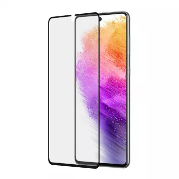 Ekrano apsauginė plėvelė PanzerGlass SAFE, skirta Samsung Galaxy A73 5G — grūdintas stiklas, atspari įbrėžimams ir smūgiams, sausas montavimas, permatoma