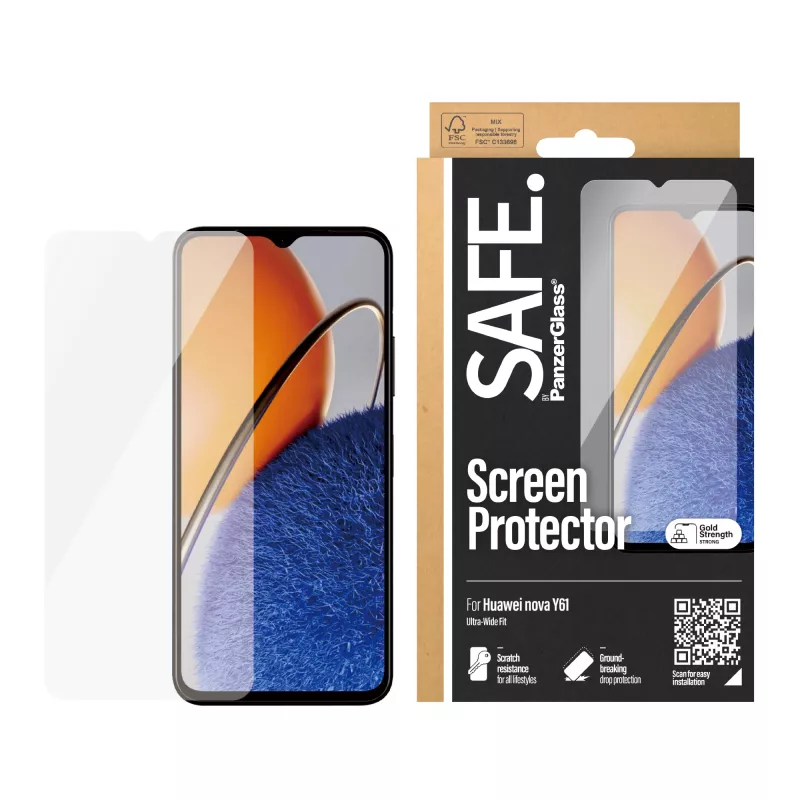 PanzerGlass SAFE. by ® ekrano apsauga Huawei Nova Y61 | Ultra-Wide Fit