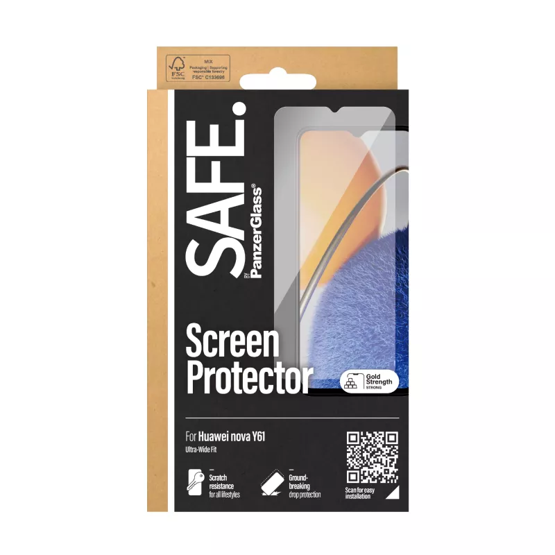 PanzerGlass SAFE. by ® ekrano apsauga Huawei Nova Y61 | Ultra-Wide Fit