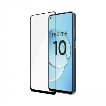 Grūdinto stiklo ekrano apsauga PanzerGlass SAFE, skirta Realme 10 — itin platus pritaikymas, juoda