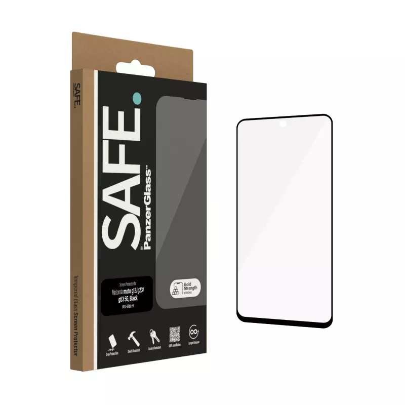 PanzerGlass SAFE. by ® ekrano apsauga Motorola moto g13 | g23 | g53 5G | itin plataus pritaikymo