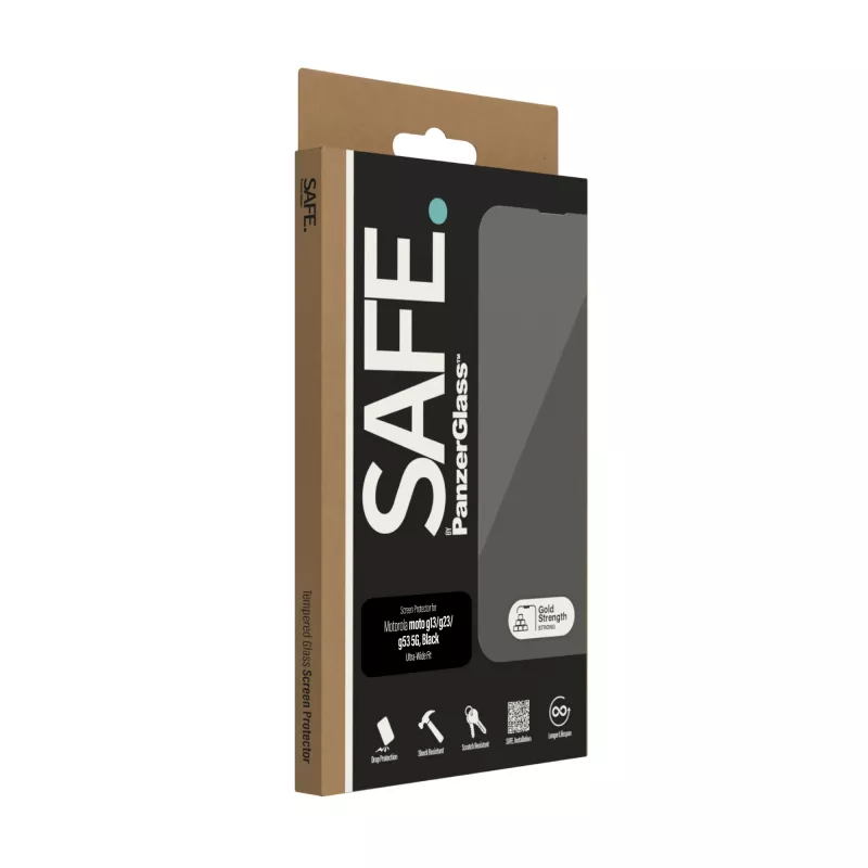 PanzerGlass SAFE. by ® ekrano apsauga Motorola moto g13 | g23 | g53 5G | itin plataus pritaikymo