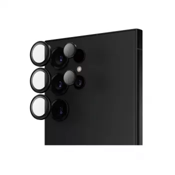 Fotoaparato objektyvo apsauginis stiklas PanzerGlass SAFE Samsung Galaxy S24 Ultra juodas apsaugantis nuo įbrėžimų ir smūgių
