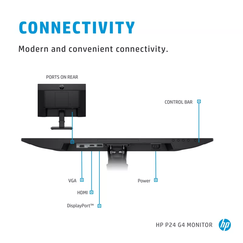 HP P-Series P24 G4 kompiuterio monitorius 60,5 cm (23,8 colio) 1920 x 1080 pikselių Full HD