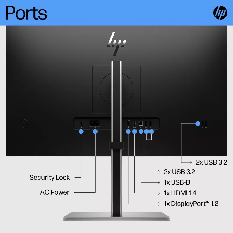 Monitorius HP E27 G5 27 colių Full HD LCD 1920 x 1080