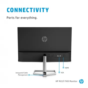 HP M22f FHD monitorius, 54,6 cm (21,5 colio), 1920 x 1080 pikselių, Full HD, LCD, 5 ms, juodas