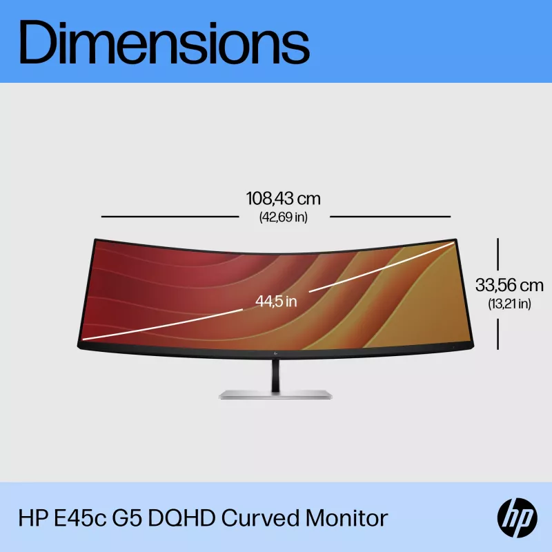 Monitorius HP E45c G5 44,5 colio Dvigubas QHD LCD 5120 x 1440