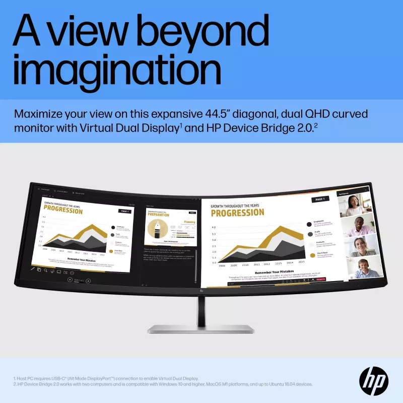 Monitorius HP E45c G5 44,5 colio Dvigubas QHD LCD 5120 x 1440