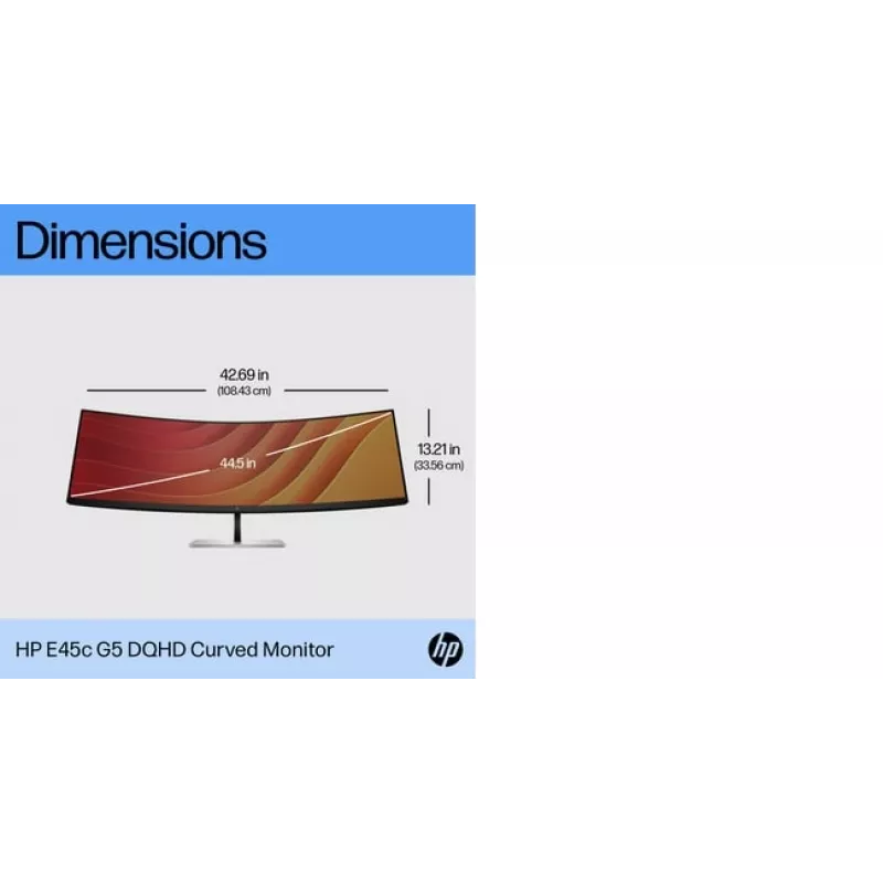 Monitorius HP E45c G5 45 colių lenktas ekranas LCD DQHD raiška