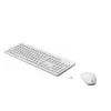 HP 230 belaidės pelės ir klaviatūros rinkinys, pilno dydžio (100%), belaidis, RF belaidis, membraninė, balta, pelė įtraukta