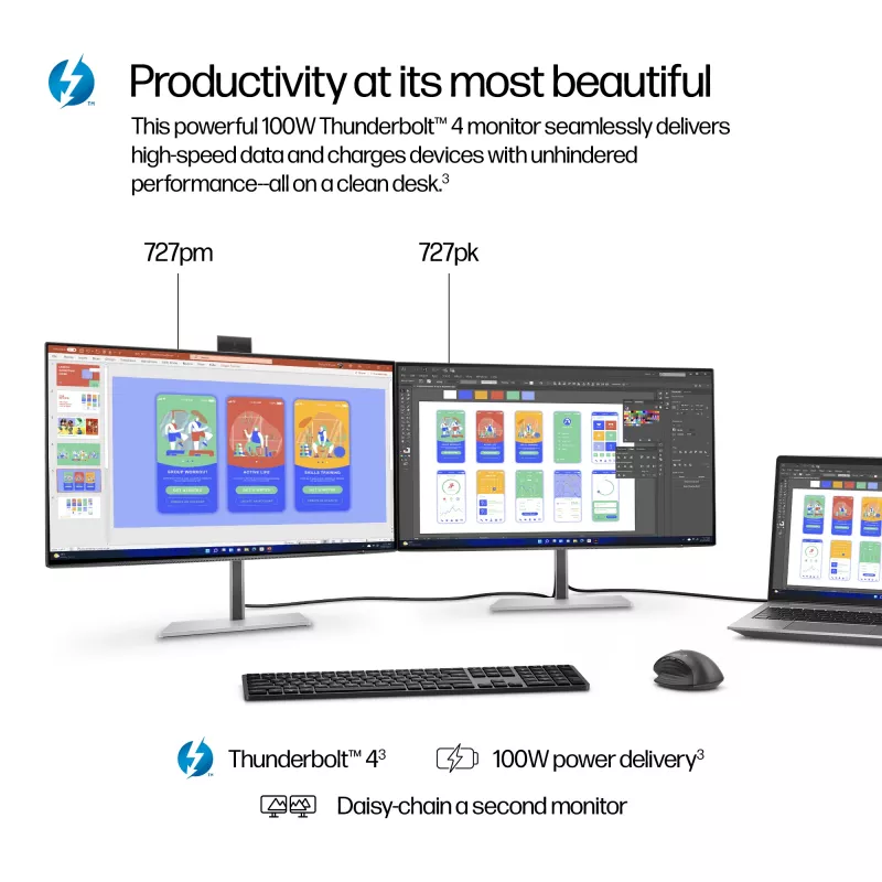 HP Series 7 Pro 27 colių 4K Thunderbolt 4 monitorius - 727pk