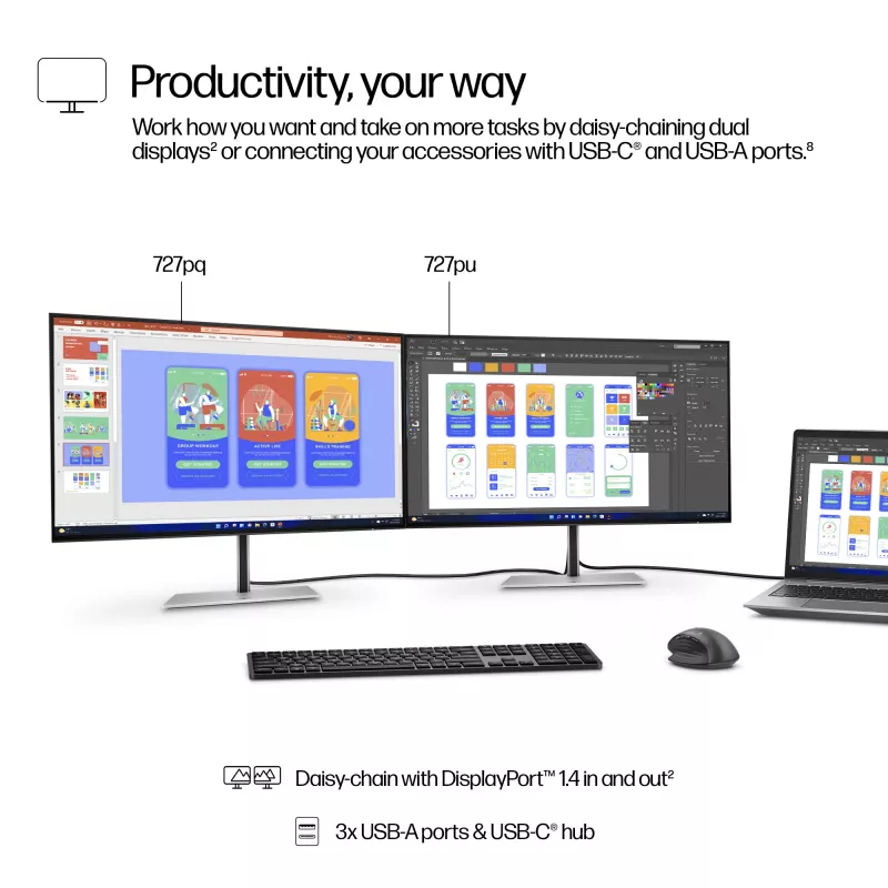 HP Series 7 Pro 27 colių QHD monitorius - 727pq PVC Free