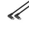 Lindy 1 m USB 3.2 stačiu kampu USB-C į stačiu kampu USB-C kabelis, 10 Gb/s