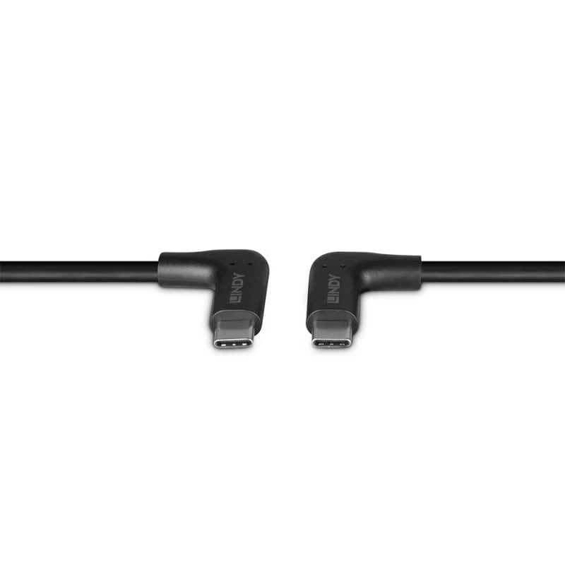 Lindy 1 m USB 3.2 stačiu kampu USB-C į stačiu kampu USB-C kabelis, 10 Gb/s