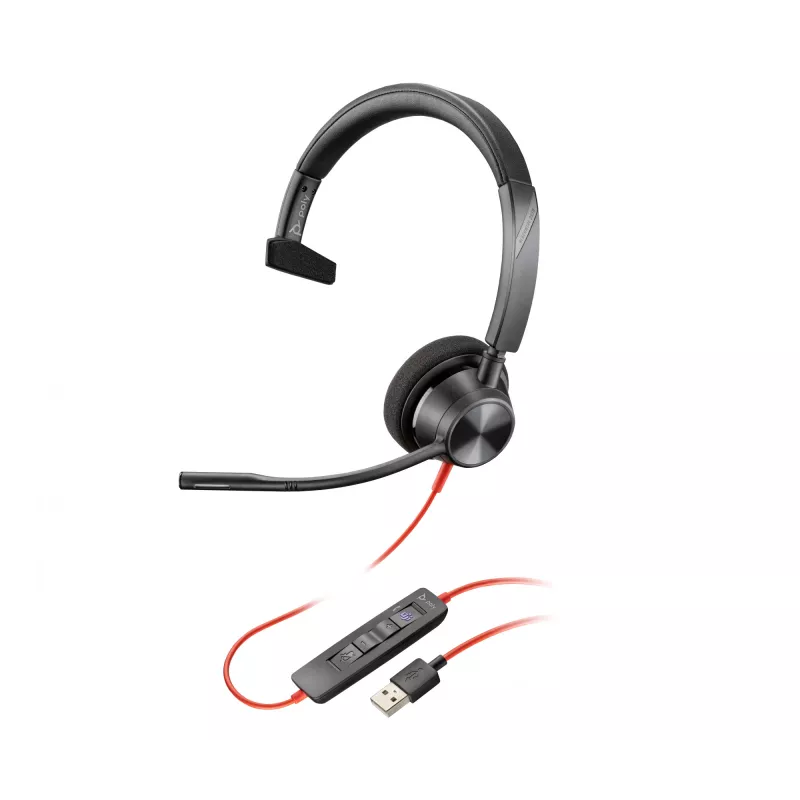 HP Poly Juodawire 3310 Microsoft Teams sertifikuotos ausinės +USB-C/A adapteris TAA