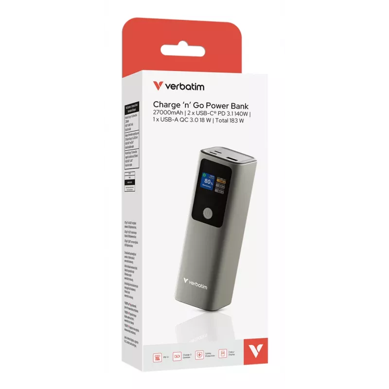 Nešiojama baterija Verbatim Charge ´n´ Go Powerbank 27000mAh