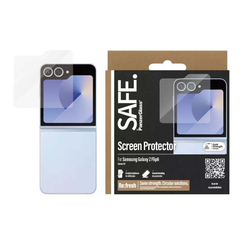 PanzerGlass SAFE. by ® Ekrano apsauga Samsung Galaxy Z Flip6 | Classic Fit