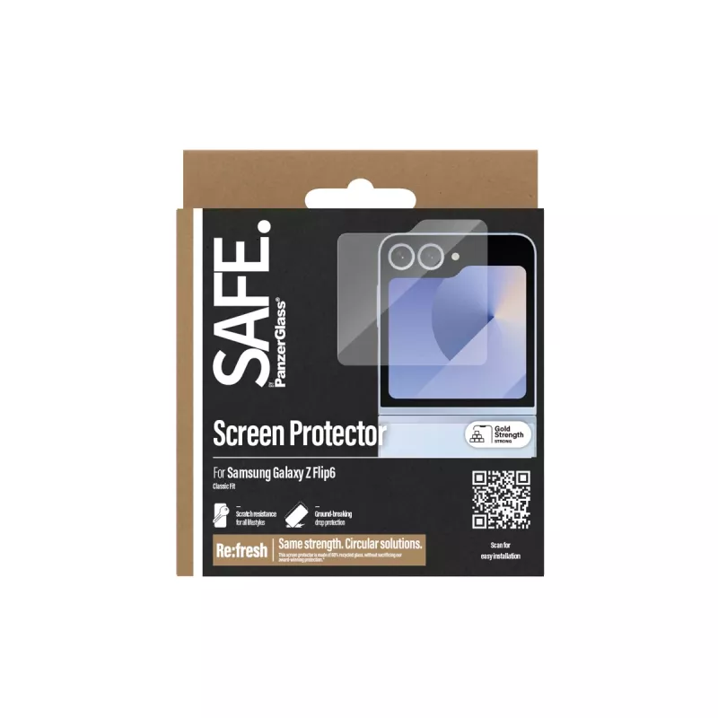 PanzerGlass SAFE. by ® Ekrano apsauga Samsung Galaxy Z Flip6 | Classic Fit