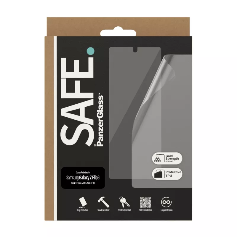 PanzerGlass SAFE. by ® ekrano apsauga Samsung Galaxy Z Flip6 | Stiklas ir plėvelė