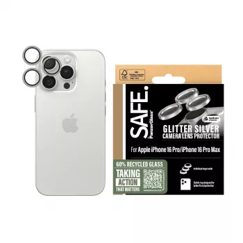 PanzerGlass SAFE. by ® Kameros objektyvo apsauga Glitter Sidabrinė iPhone 16 Pro | 16 Pro Max