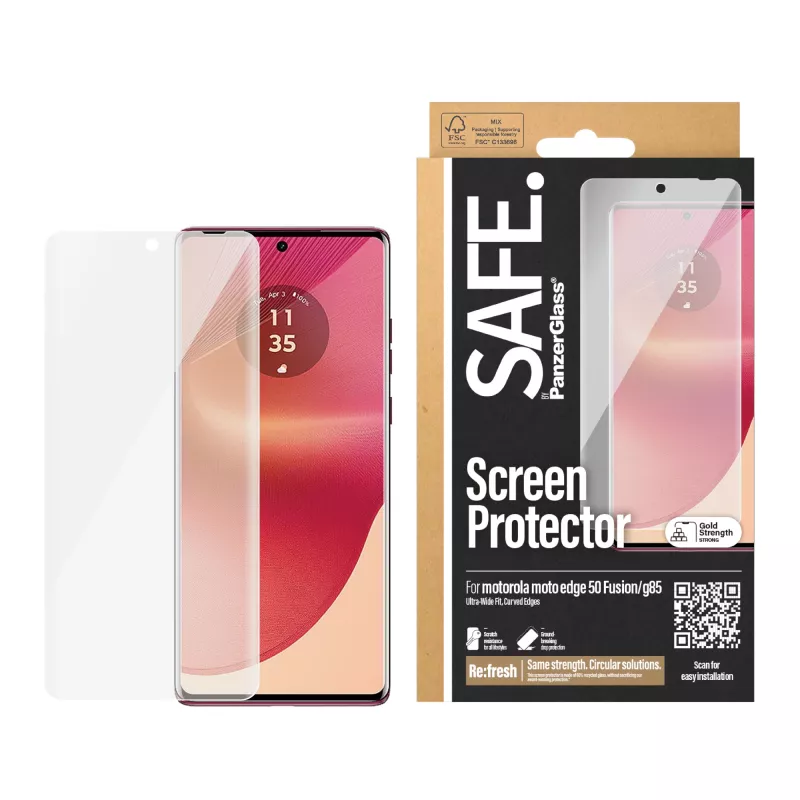 PanzerGlass SAFE. by ® ekrano apsauga Motorola Moto edge 50 Fusion | G85 |Ultra-Wide Fit