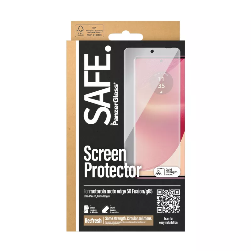 PanzerGlass SAFE. by ® ekrano apsauga Motorola Moto edge 50 Fusion | G85 |Ultra-Wide Fit