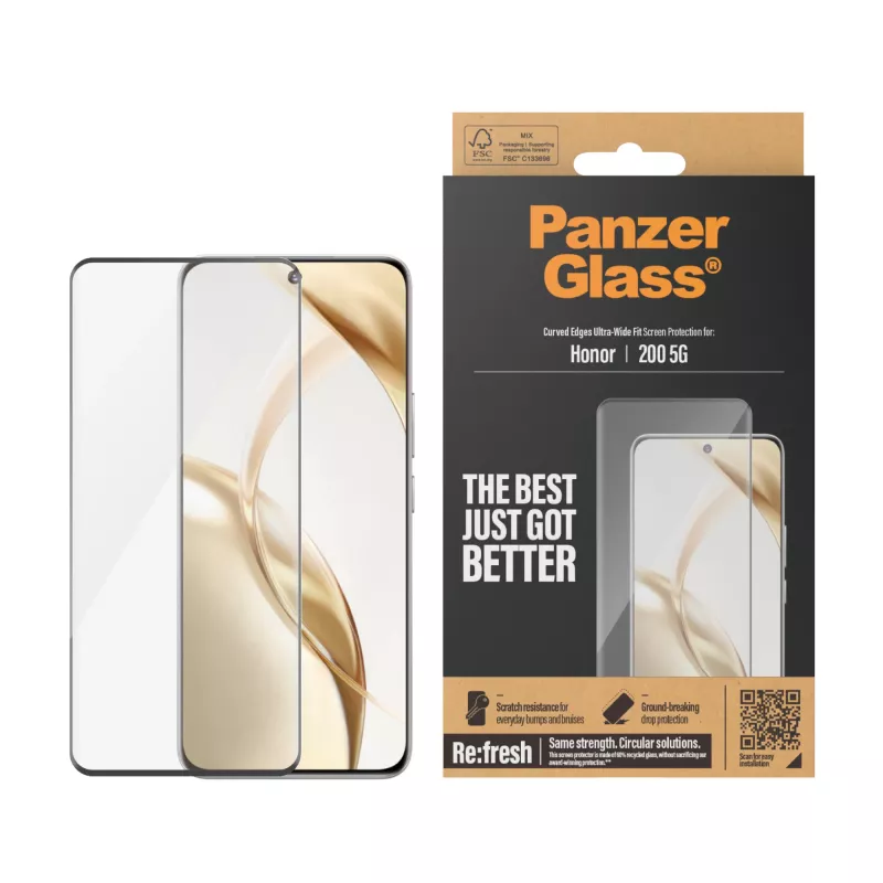 PanzerGlass ekrano apsauga Honor 200 5G Ultra-Wide Fit atspari įbrėžimams ir smūgiams