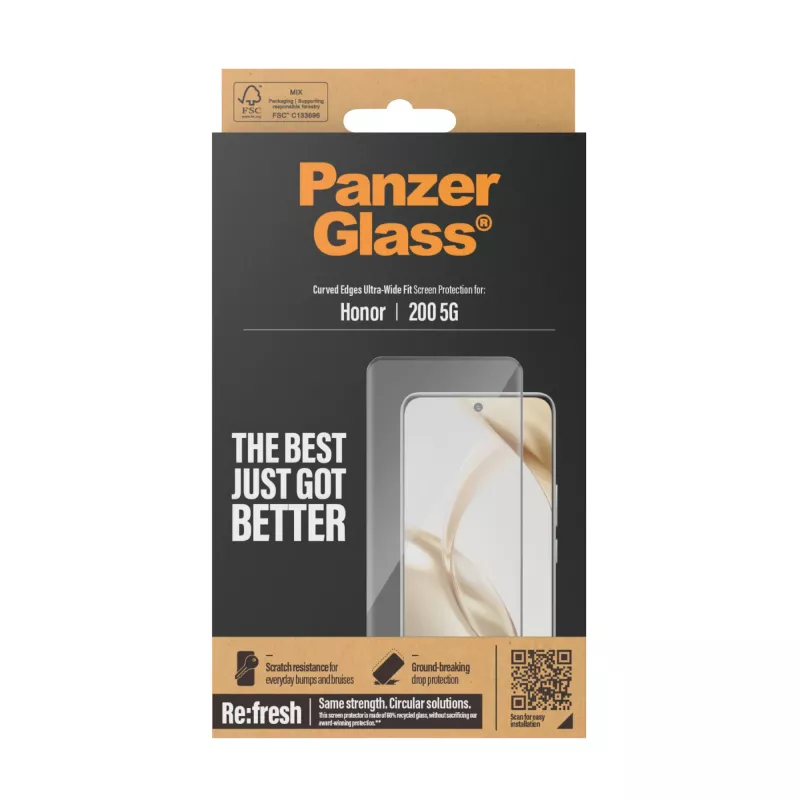 PanzerGlass ekrano apsauga Honor 200 5G Ultra-Wide Fit atspari įbrėžimams ir smūgiams