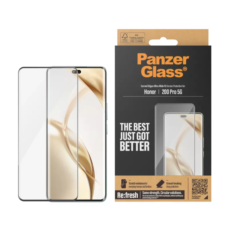 PanzerGlass ® Apsauginė Plėvelė Ekranui Honor 200 Pro 5G | Itin Platus Pritvirtinimas