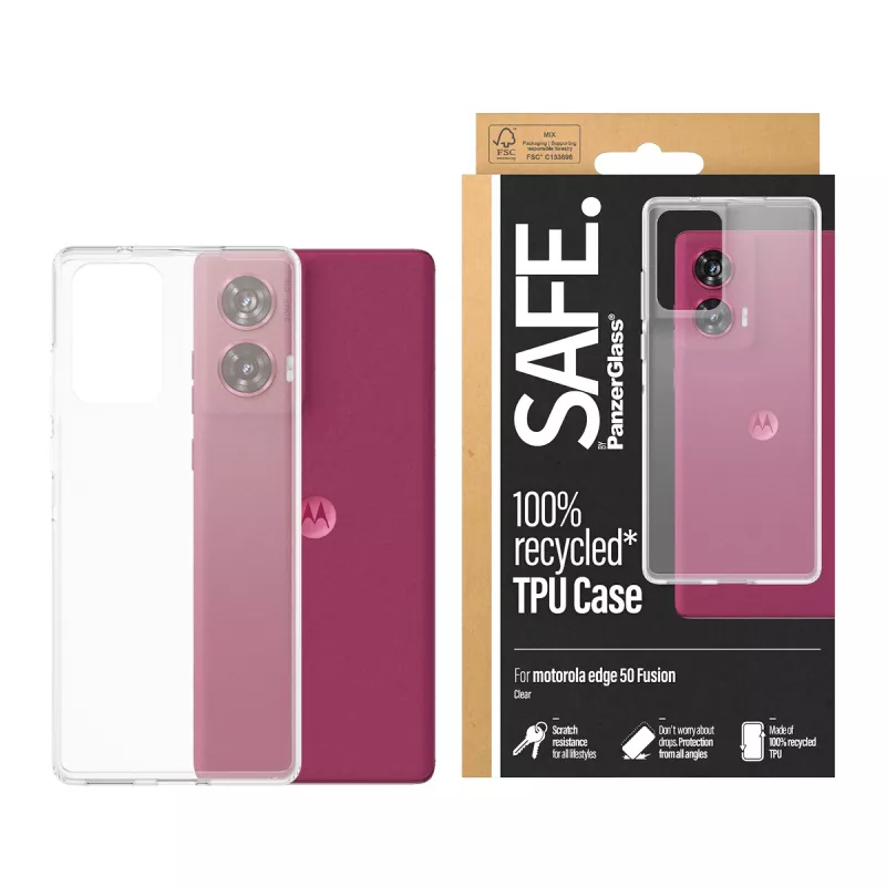 PanzerGlass SAFE. by ® TPU dėklas Motorola Moto edge 50 Fusion | Skaidrus