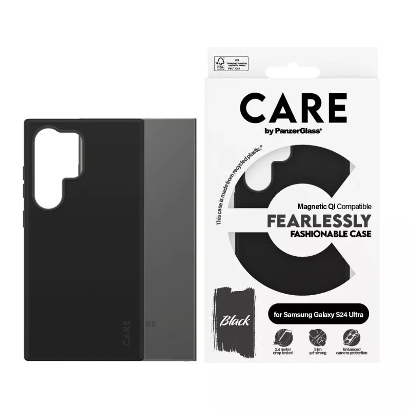 “PanzerGlass CARE™ by ®” dėklas juodas, suderinamas su Qi, skirtas “Samsung Galaxy S24 Ultra”