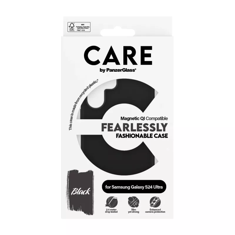 “PanzerGlass CARE™ by ®” dėklas juodas, suderinamas su Qi, skirtas “Samsung Galaxy S24 Ultra”