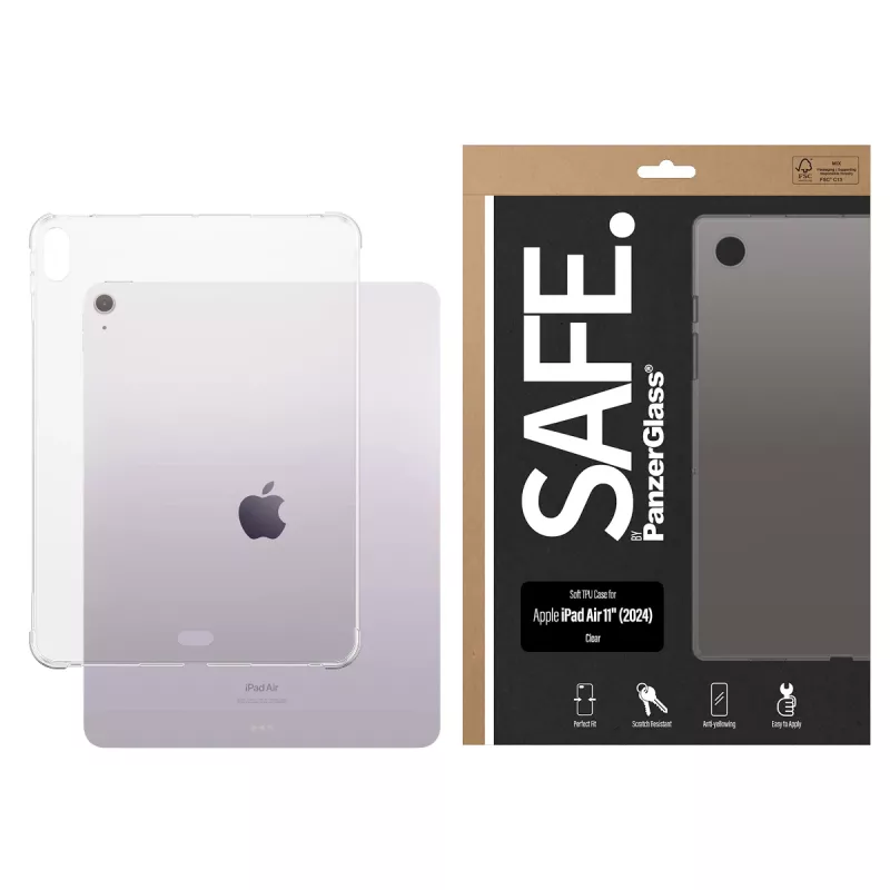 “PanzerGlass SAFE. by ®” TPU dėklas permatomas iPad Air 11 inch (2024)