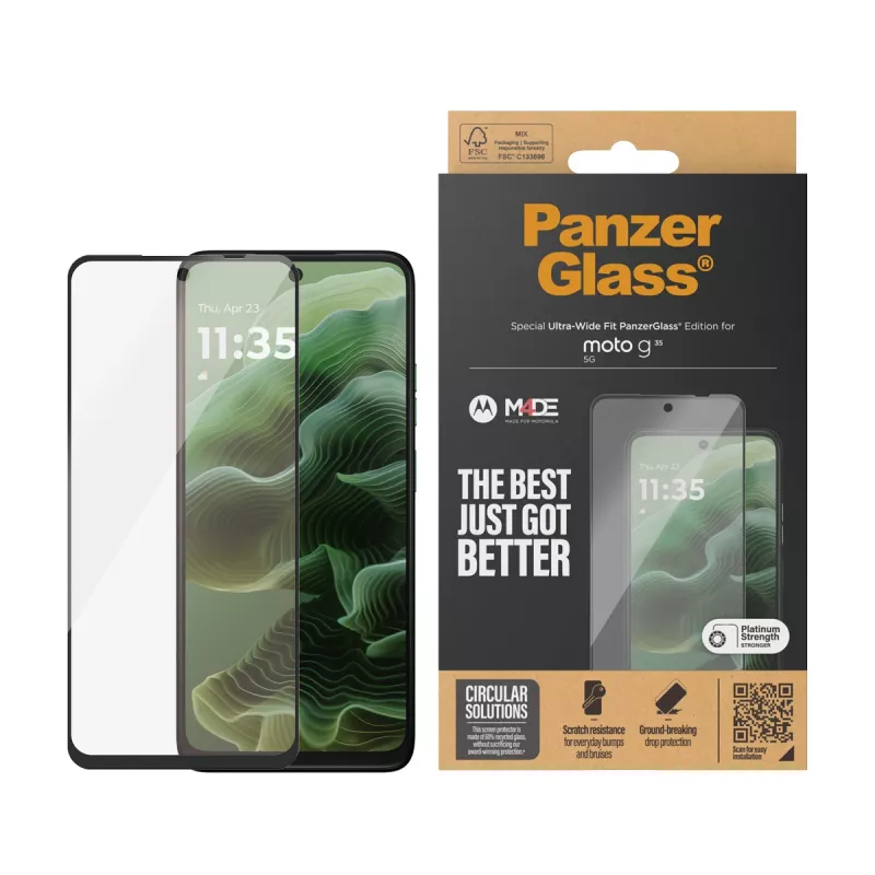 PanzerGlass ® Apsauginis stiklas Motorola moto g56 5G | g35 5G | Ultra-Wide Fit