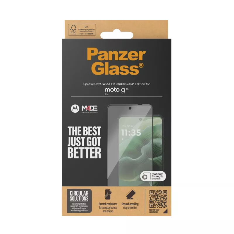 PanzerGlass ® Apsauginis stiklas Motorola moto g56 5G | g35 5G | Ultra-Wide Fit