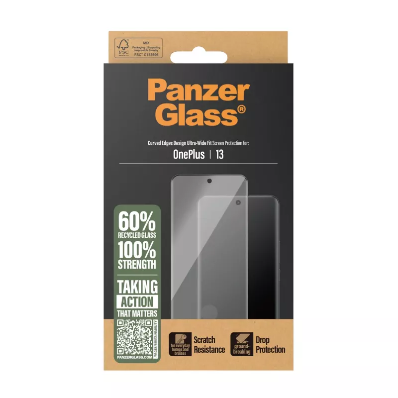 PanzerGlass ekrano apsauga OnePlus 13 itin plati, atspari įbrėžimams ir smūgiams