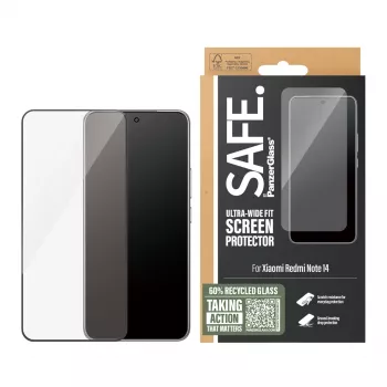 PanzerGlass SAFE. by ® ekrano apsauga su juodu rėmeliu Xiaomi Redmi Note 14 | Ultra-Wide Fit