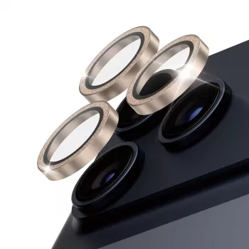 PanzerGlass ® Hoops® Fotoaparato objektyvo apsauga Glitter Gold iPhone 17 Pro | iPhone 17 Pro Max | iPhone 16 Pro | 16 Pro Max