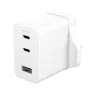 PanzerGlass empower™ by ® Turbo 70W kelių įrenginių įkroviklis su 2 x USB-C + USB-A | UK kištukas | Sidabrinė balta