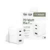 PanzerGlass empower™ by ® Turbo 70W kelių įrenginių įkroviklis su 2 x USB-C + USB-A | UK kištukas | Sidabrinė balta