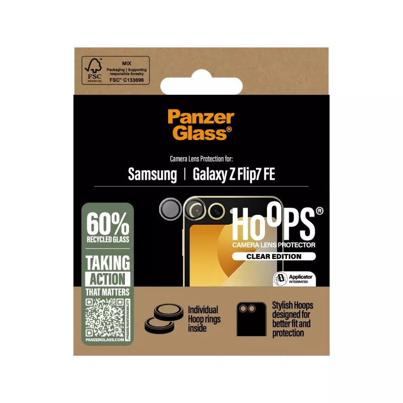 PanzerGlass ® Hoops® kameros objektyvo apsauga, permatoma, Samsung Galaxy Z Flip7 FE