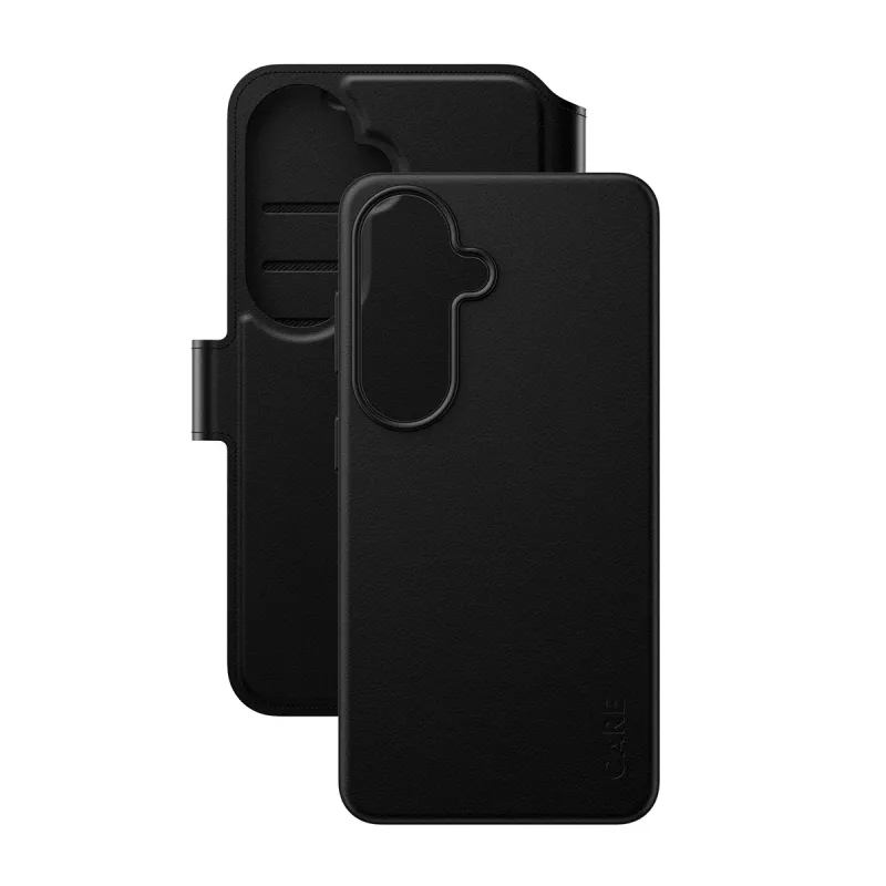 PanzerGlass CARE 2-in-1 Wallet Case su Qi belaidžiu įkrovimu Samsung Galaxy S26, permatomas dėklas
