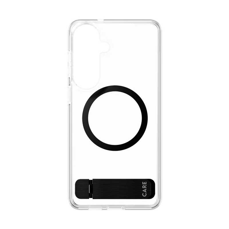 PanzerGlass CARE™ by ® dėklas permatomas su juodu atrama ir Qi Samsung Galaxy S26+