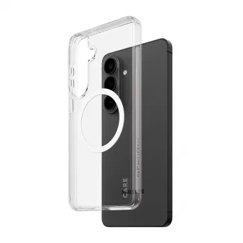 Apsauginis dėklas PanzerGlass CARE Urban Explorer dėklas Samsung Galaxy S26+ — permatomas, balti Qi elementai