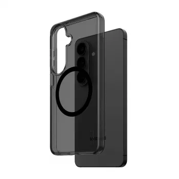 Apsauginis telefono dėklas PanzerGlass CARE™ Smokey Case su juodąja Qi, skirtas Samsung Galaxy S26